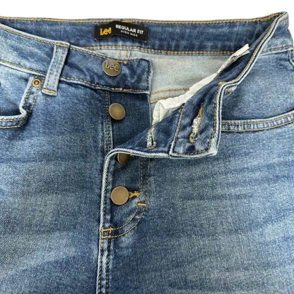 Lee Regular Fit High Rise Winter Casual Button Fly Crop‎ Denim Jeans Medium - Picture 5 of 11